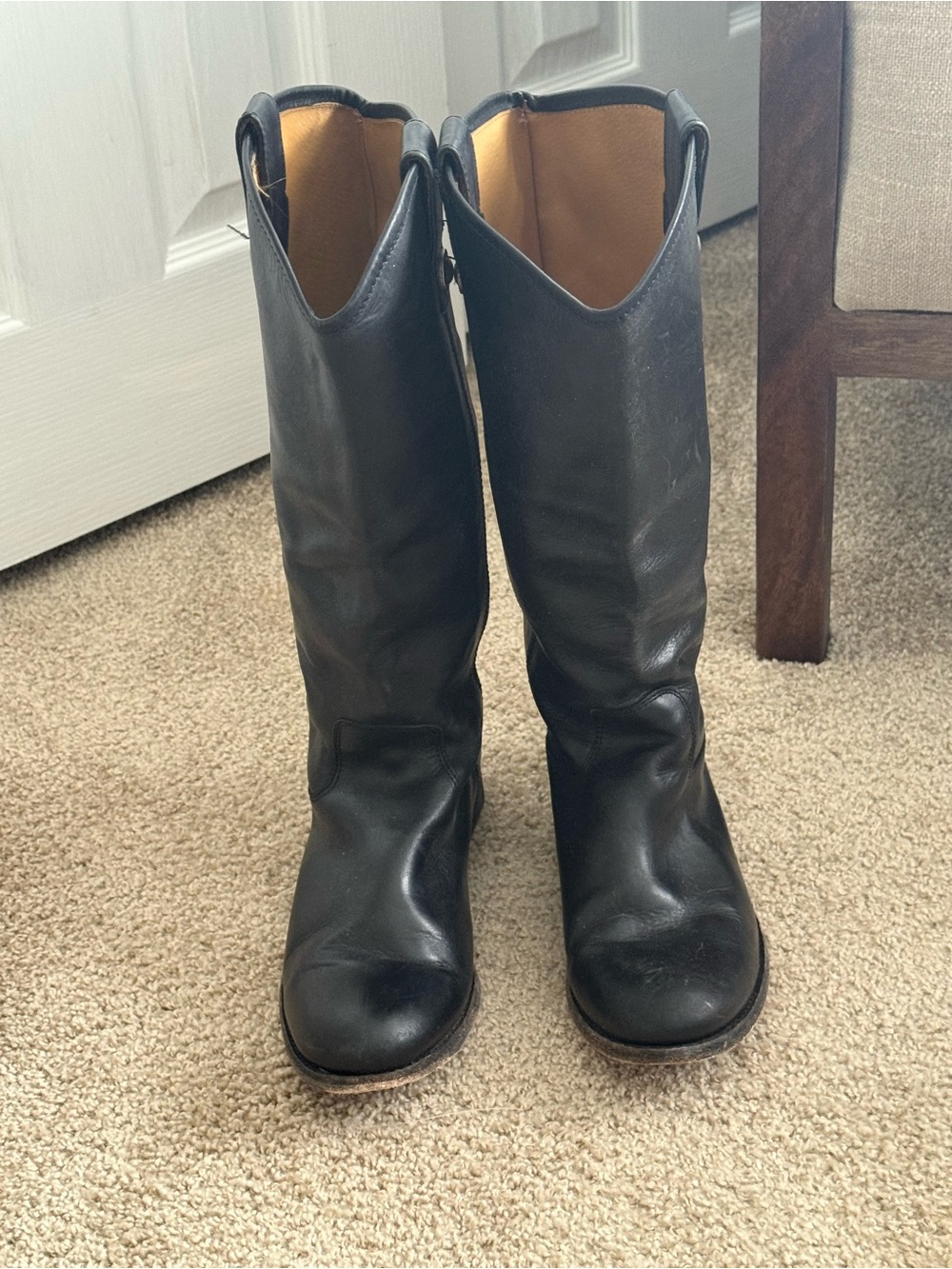 Frye Melissa Black Leather riding boots Boots - Picture 2 of 6